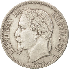 France, Napoleon III, Franc, 1867, Strasbourg, TTB, Argent, Gadoury:463