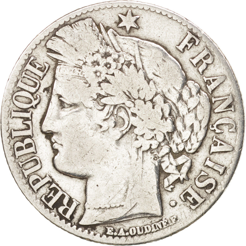 Monnaie, France, Cérès, Franc, 1871, Paris, TB, Argent, KM:822.1, Gadoury:465