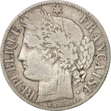 France, Cérès, Franc, 1871, Paris, VF(20-25), Silver, KM:822.1, Gadoury:465