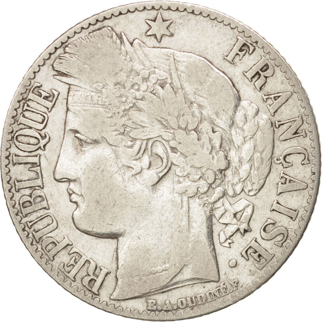 Monnaie, France, Cérès, Franc, 1872, Paris, TB+, Argent, KM:822.1