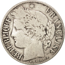France, Cérès, Franc, 1872, Bordeaux, VF(20-25), Silver, KM:822.2