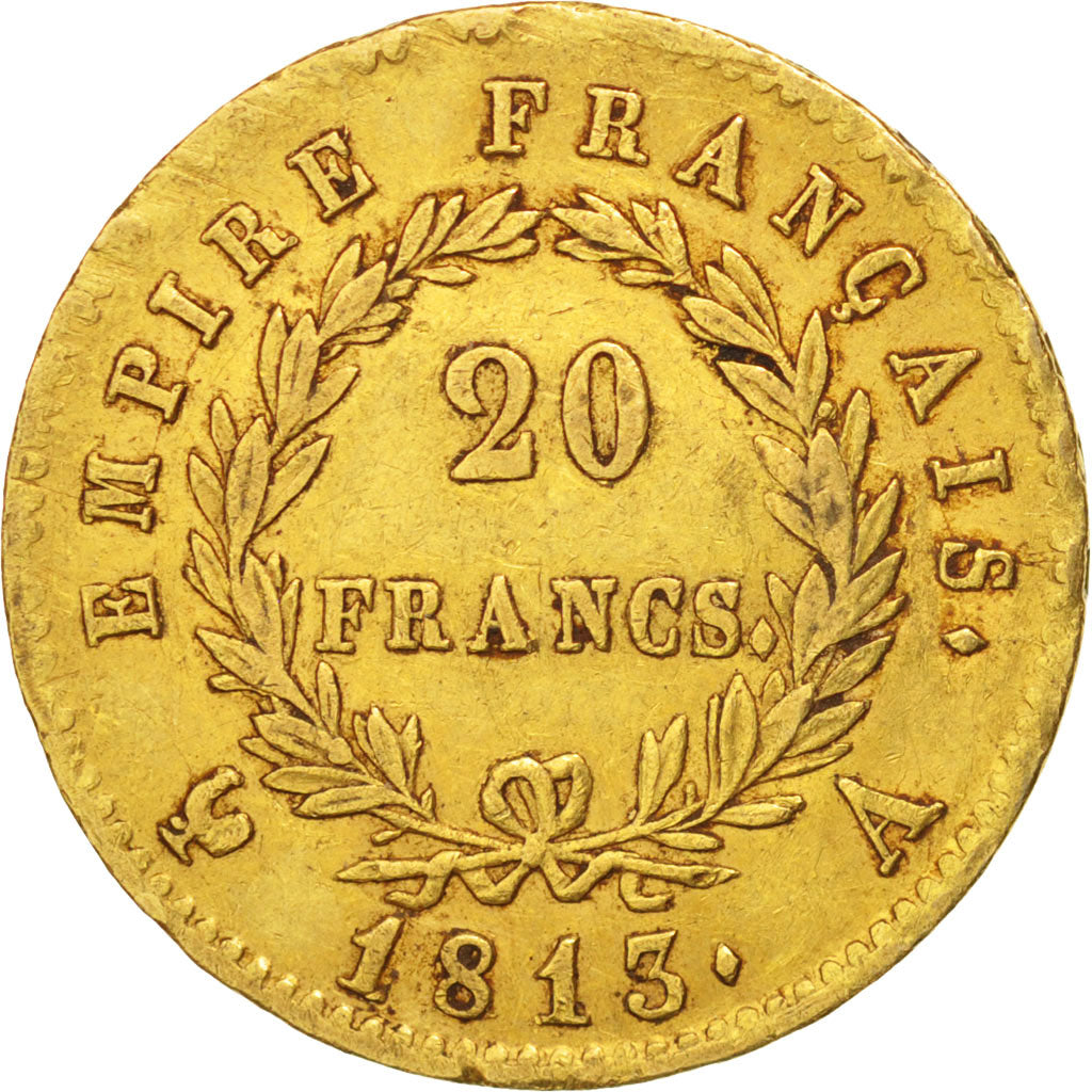 France, Napoléon I, 20 Francs, 1813, Paris, TTB, Or, KM:695.1, Gadoury:1025
