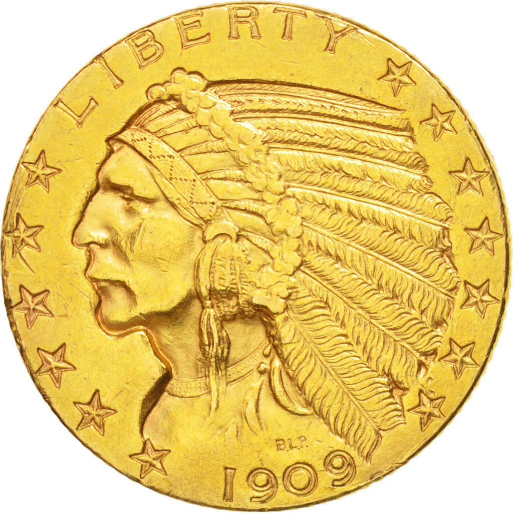 United States, Indian Head, $5, 1909, Denver, AU(50-53), Gold, KM:129