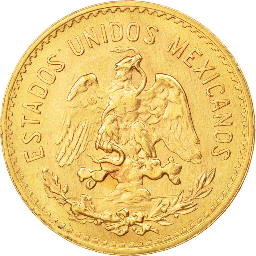 Mexico, 5 Pesos, 1955, Mexico City, AU(50-53), Gold, KM:464