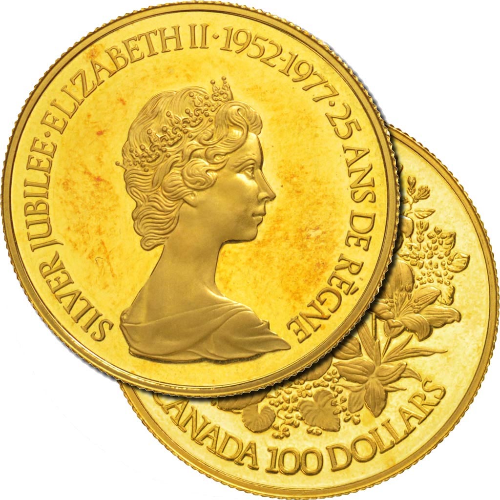 Coin, Canada, Elizabeth II, 100 Dollars, 1977, Royal Canadian Mint, Ottawa