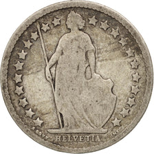 Switzerland, 1/2 Franc, 1880, Bern, VG(8-10), Silver, KM:23