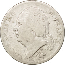 France, Louis XVIII, 2 Francs, 1824, Lille, VF(20-25), Silver, KM:710.12