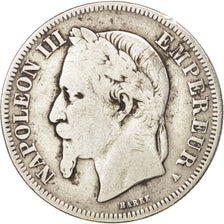 France, Napoleon III, 2 Francs, 1866, Paris, F(12-15), Silver, KM:807.1