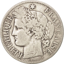 France, Cérès, 2 Francs, 1872, Bordeaux, VF(30-35), Silver, KM:817.2