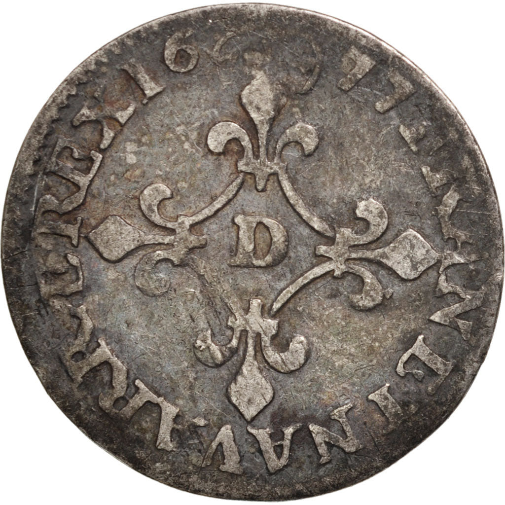 France, Louis XIV, 4 Sols dits « des Traitants », 1677, Lyon, VF(30-35)