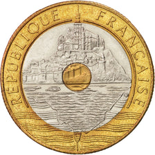 Frankreich, Mont Saint Michel, 20 Francs, 1992, MS(63), Tri-Metallic, KM:1008.1