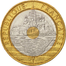 France, Mont Saint Michel, 20 Francs, 1993, SUP+, Tri-Metallic, Gadoury:871