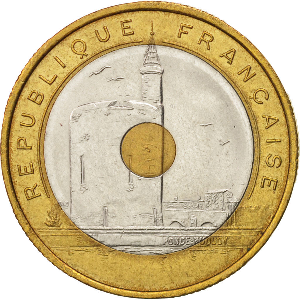 France, Jeux Méditerranéens, 20 Francs, 1993, MS(63), Tri-Metallic, KM:1016