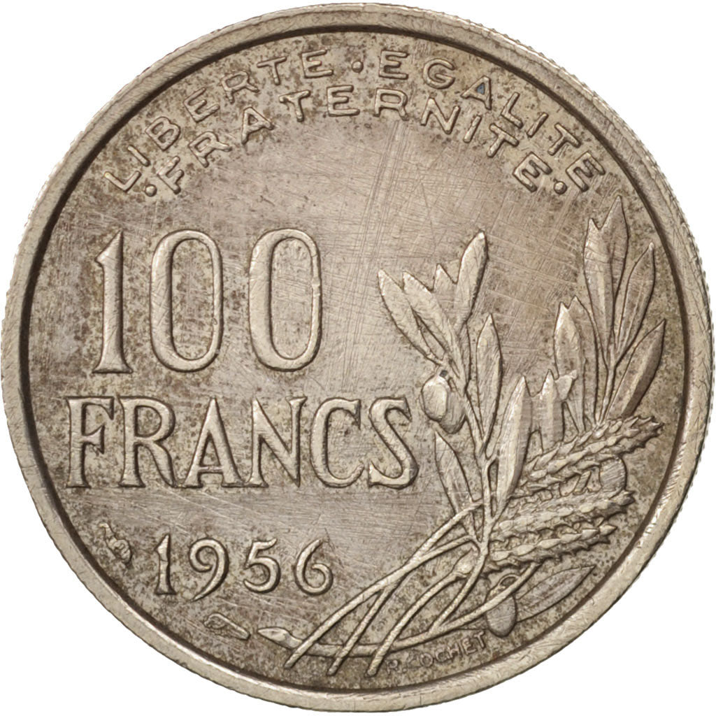 Coin, France, Cochet, 100 Francs, 1956, Paris, EF(40-45), Copper-nickel