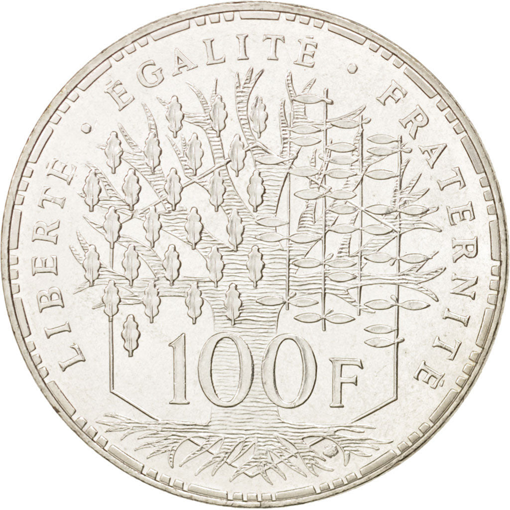Coin, France, Panthéon, 100 Francs, 1987, Paris, MS(63), Silver, KM:951.1