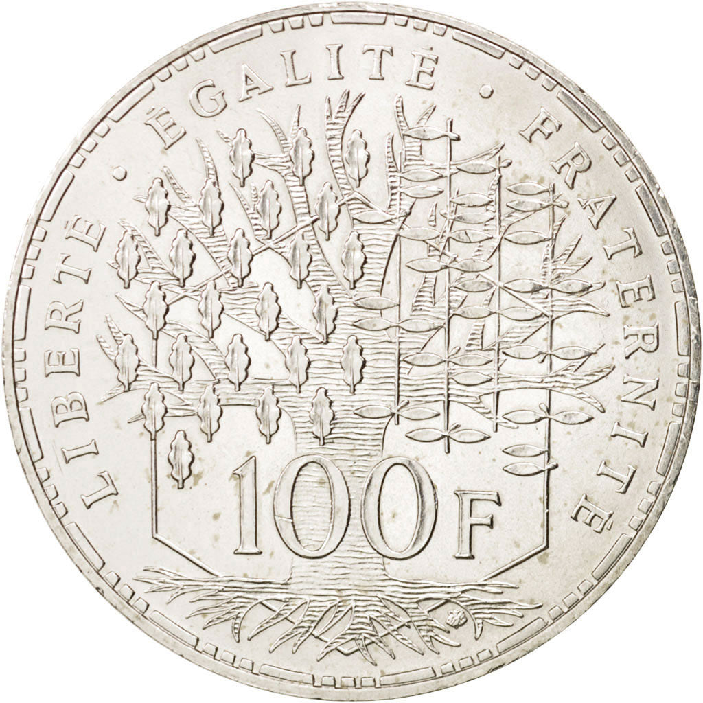 Coin, France, Panthéon, 100 Francs, 1989, Paris, MS(63), Silver, KM:951.1