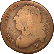 Coin, France, 12 deniers français, 12 Deniers, 1792, Strasbourg, VG(8-10)