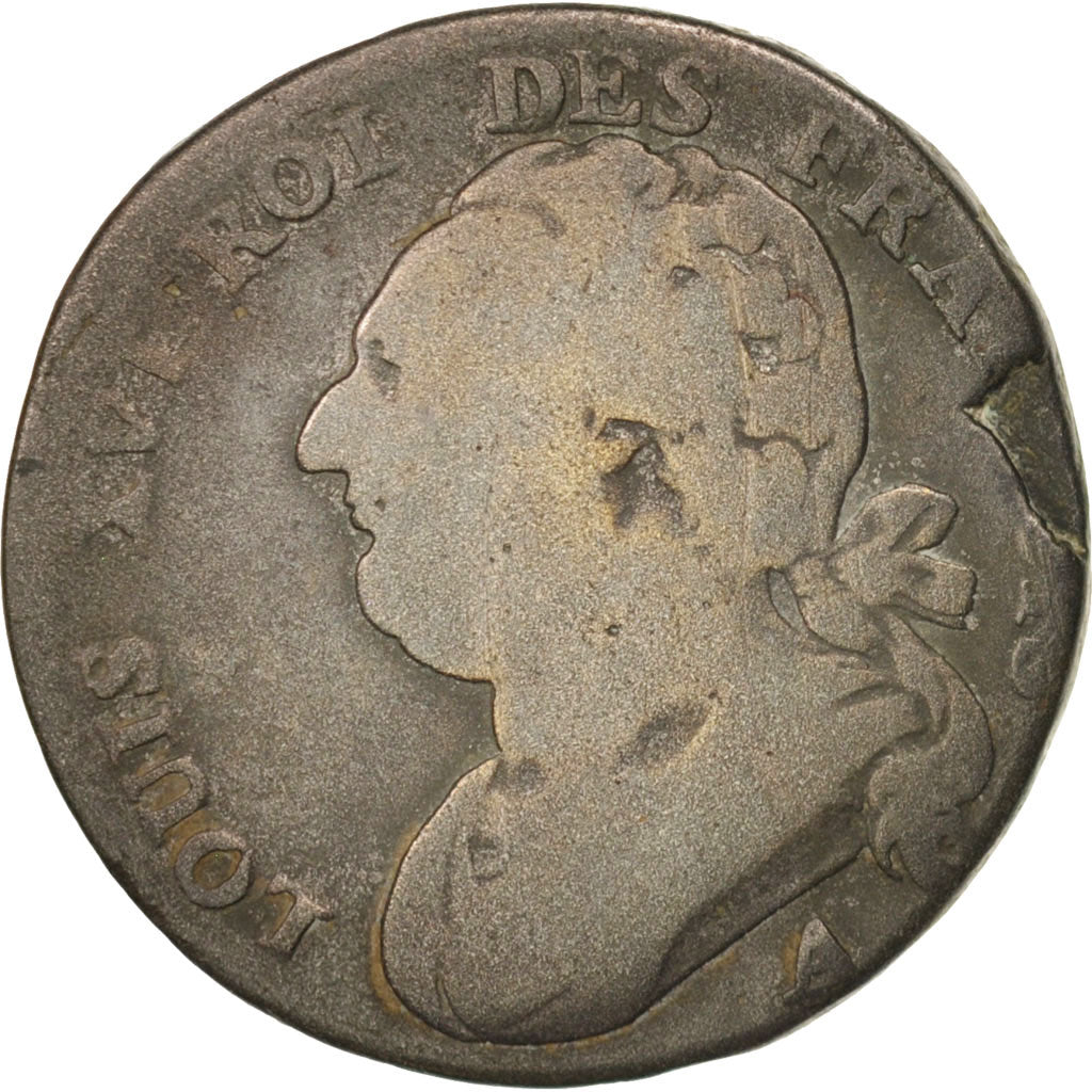 France, Louis XVI, 12 deniers françois, 1791, Paris, F(12-15), KM:600.1