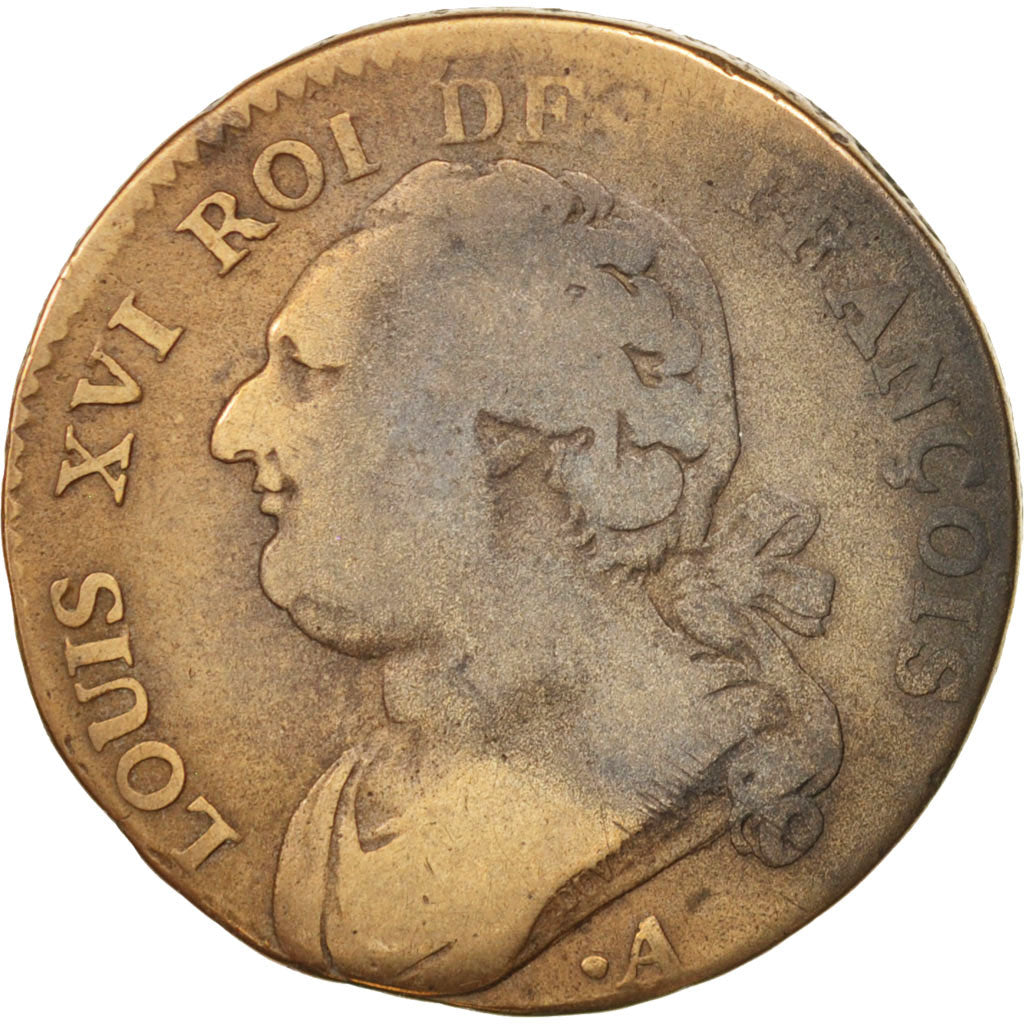 Frankreich, Louis XVI, 12 deniers françois, 1791, Paris, VF(20-25), KM:600.1