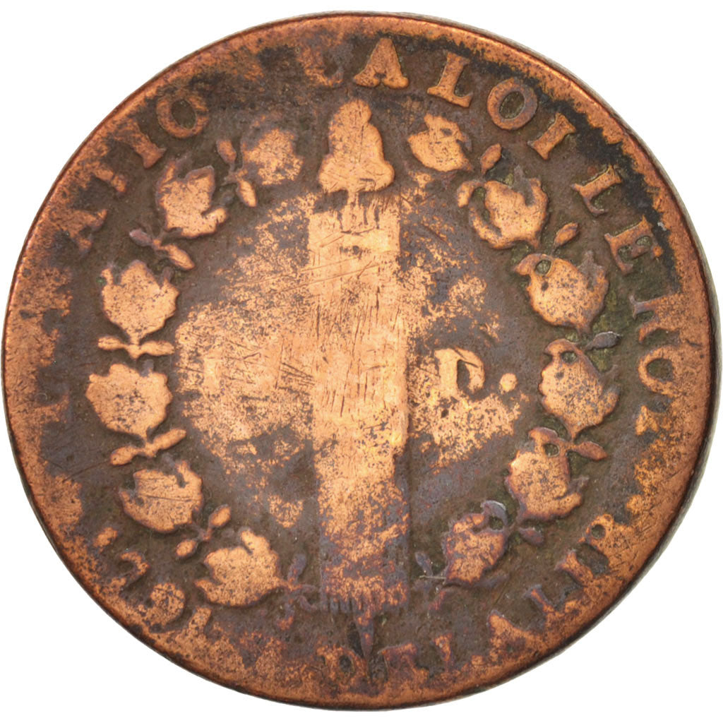 France, Louis XVI, 12 deniers françois, 1791, Lyon, B+, Gadoury:15