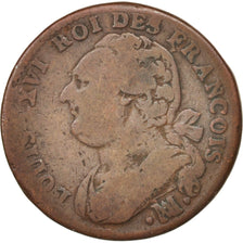 France, Louis XVI, 12 deniers françois, 1791, Marseille, VF(20-25), KM:600.11