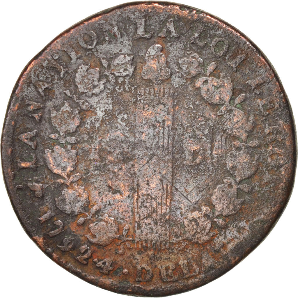 Francia, 12 deniers françois, 12 Deniers, 1792, Lyon, B+, Bronzo, KM:600.5,...