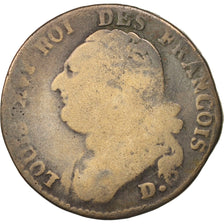 Monnaie, France, 12 deniers françois, 12 Deniers, 1792, Dijon, B, Bronze