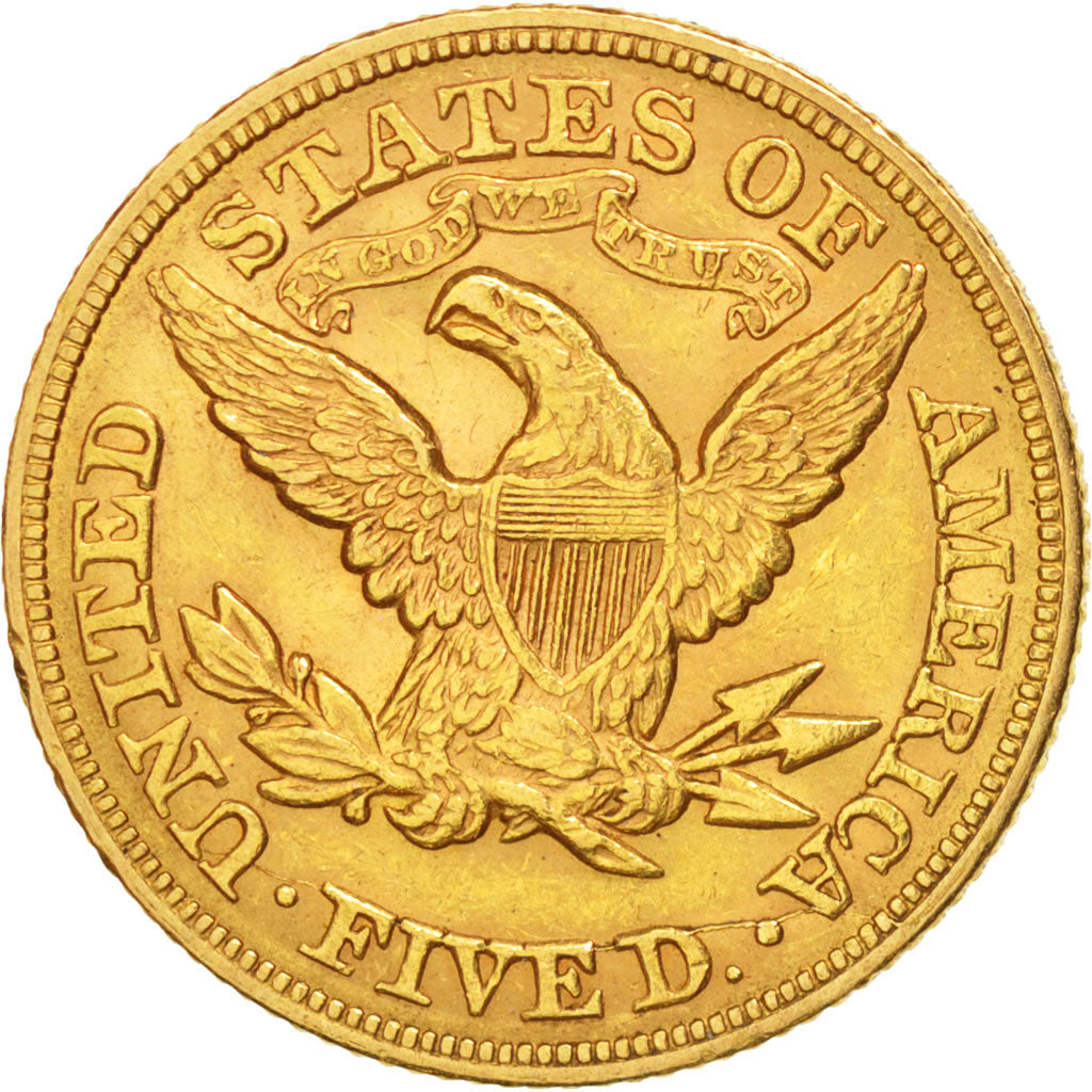 United States, Coronet Head, $5, 1880, Philadelphia, EF(40-45), KM:101