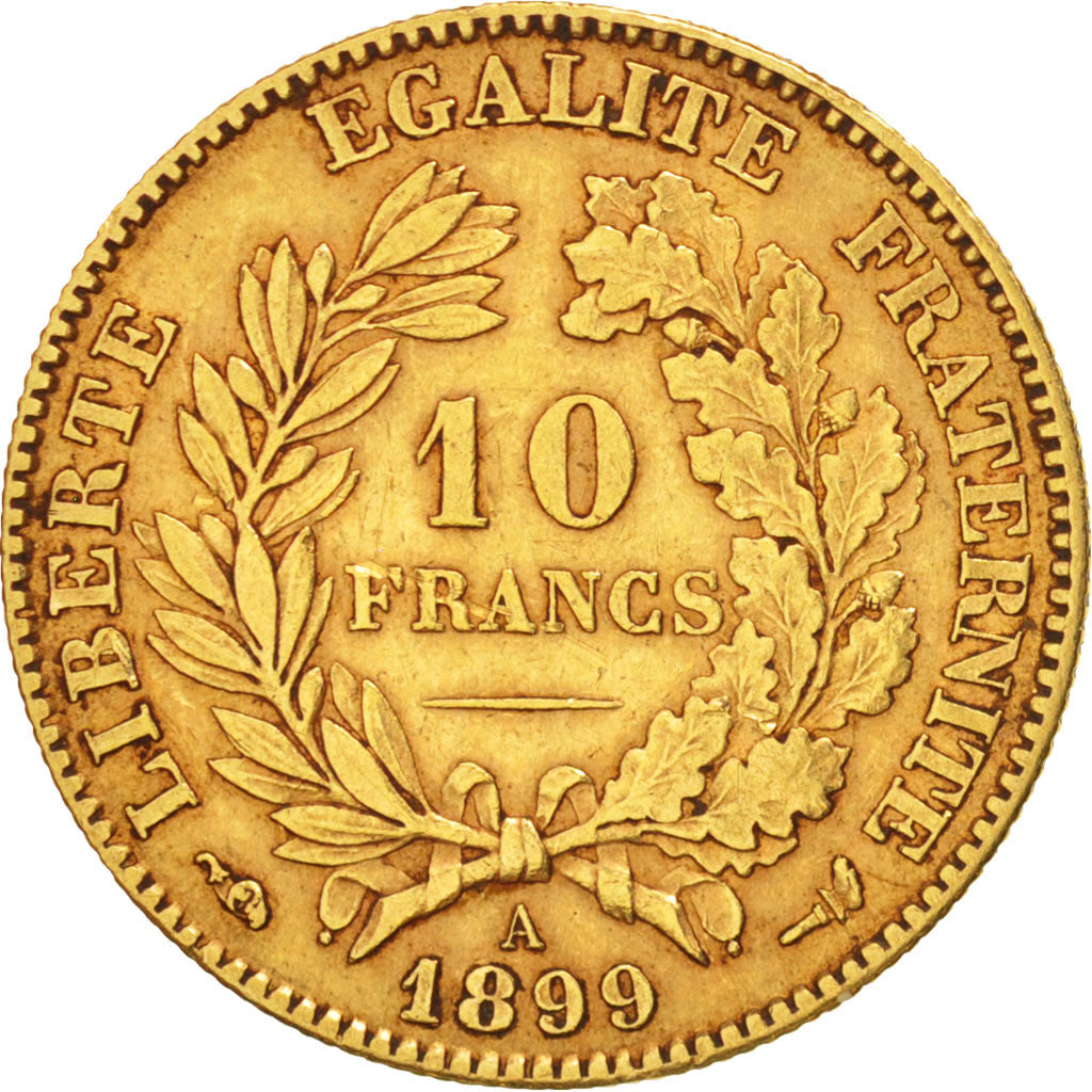 Frankreich, Cérès, 10 Francs, 1899, Paris, EF(40-45), Gold, KM:830
