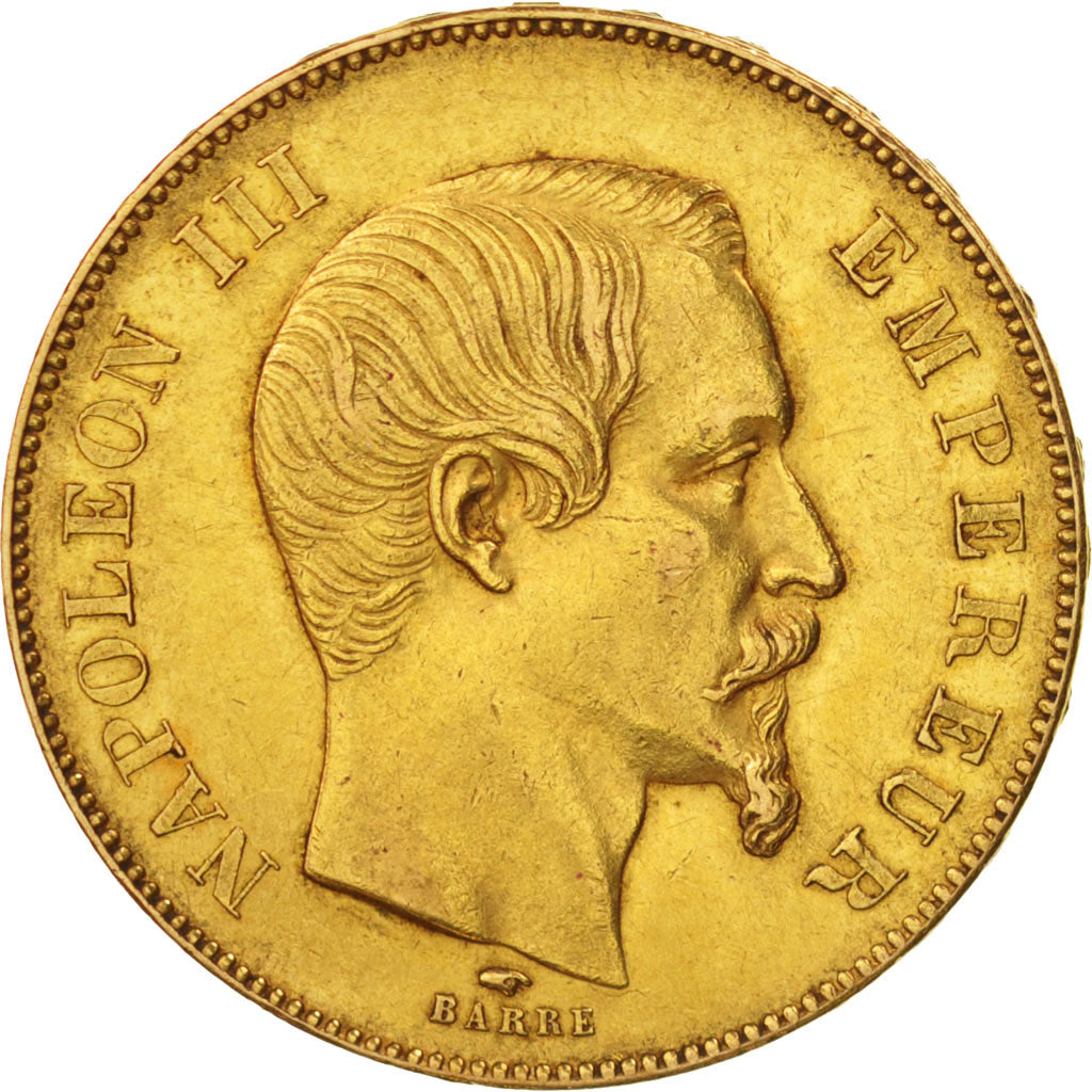 France, Napoleon III, 50 Francs, 1857, Paris, AU(50-53), Gold, KM:785.1