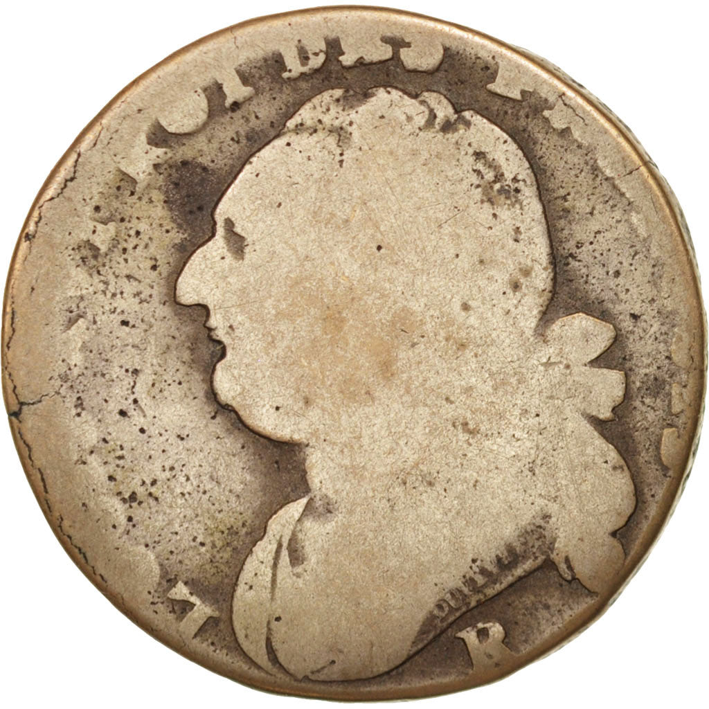 Frankreich, Louis XVI, 12 deniers françois, 1792, Orléans, VG(8-10), KM:600.14
