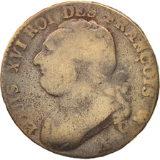 Francia, 12 deniers françois, 12 Deniers, 1793, Paris, B+, Bronzo, KM:600.1,...