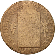 Frankreich, Sol aux balances françoise, 1793, Dijon, F(12-15), Bronze, KM:619.5