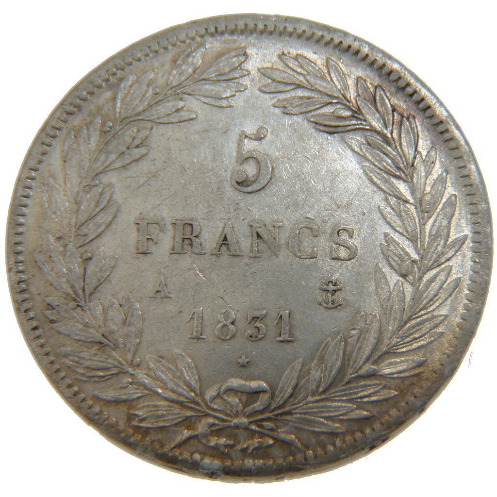 FRANCE, Louis-Philippe, 5 Francs, 1831, Paris, KM #735.1, AU(50-53), Silver,...