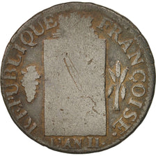 France, Sol aux balances françoise, 1793, Nantes, VG(8-10), Bronze, KM:619.11