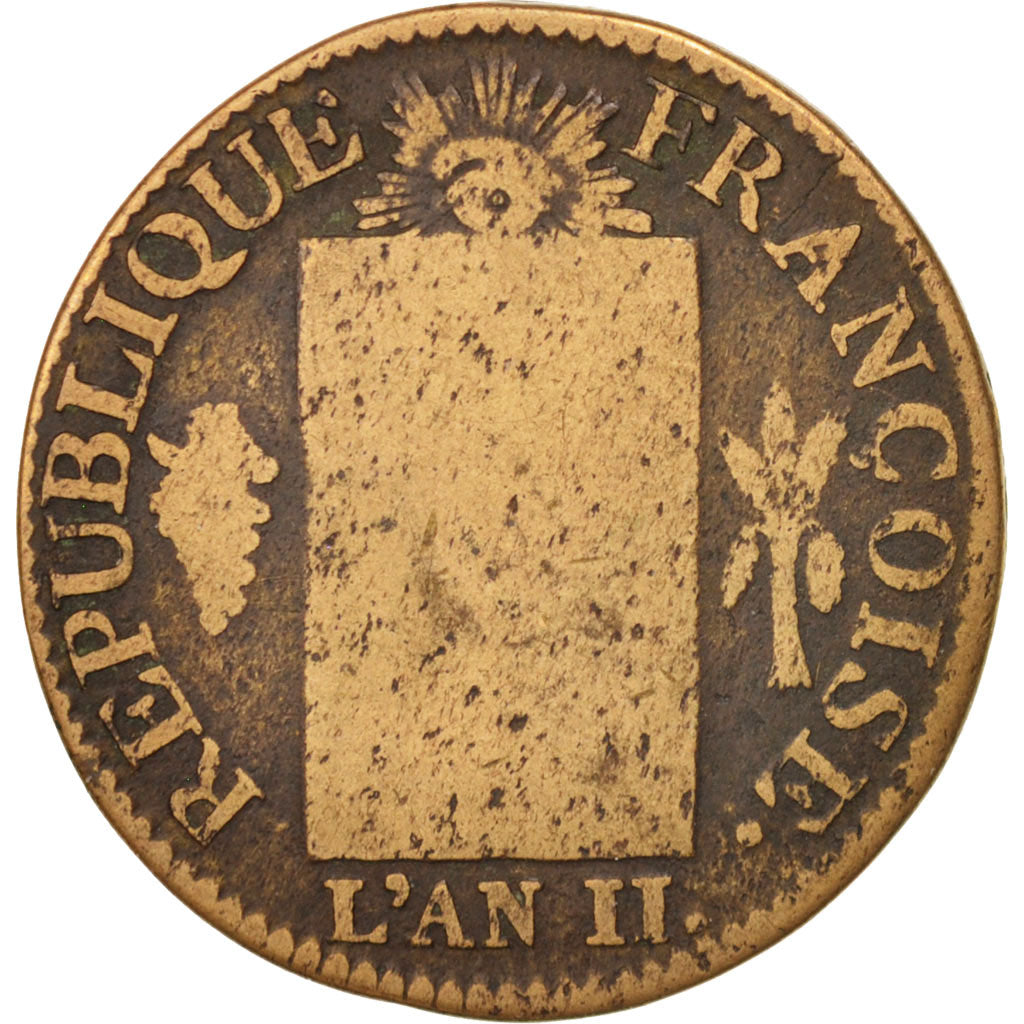 France, Sol aux balances non daté (1794), Sol, Metz, VG(8-10), Bronze, KM:620.1