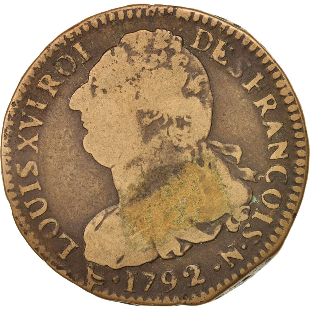 Coin, France, 2 sols françois, 2 Sols, 1792, Montpellier, F(12-15), Bronze