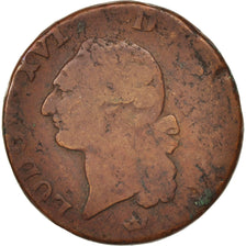 Coin, France, Louis XVI, Sol ou sou, Sol, 1783, Toulouse, VF(20-25), Copper