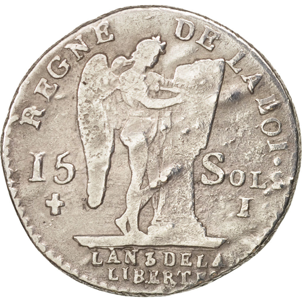 Francia, 15 sols françois, 15 Sols, 1/8 ECU, 1791, Limoges, MB, Argento, KM:...