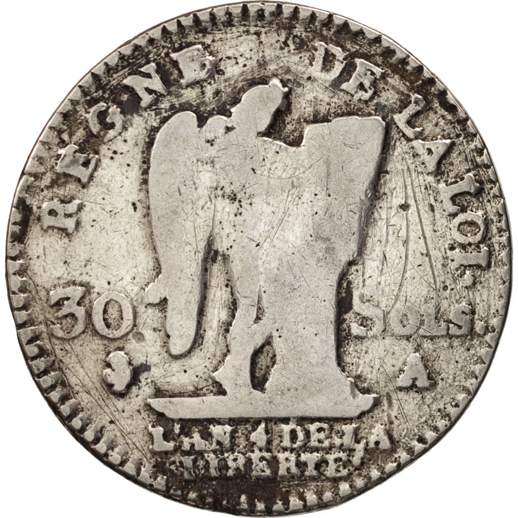 Francia, 30 sols françois, 30 Sols, 1792, Paris, B, Argento, KM:606.1, Gadou...