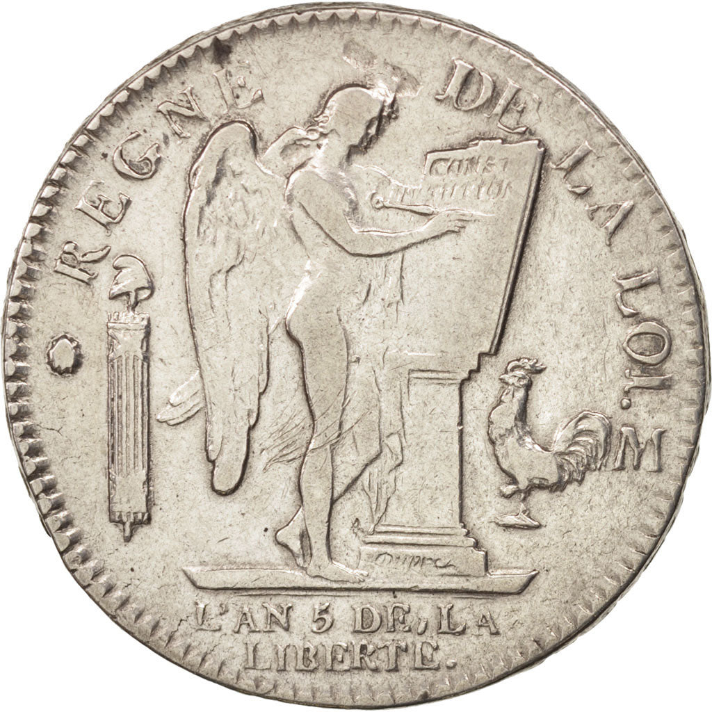 Francia, Écu de 6 livres françois, ECU, 6 Livres, 1793, Toulouse, BB, Argen...