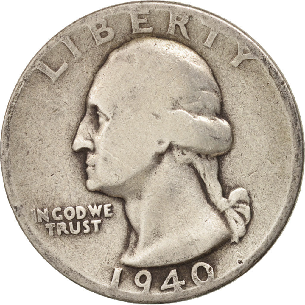 United States, Washington Quarter, 1940, Philadelphia, VF(30-35), KM:164