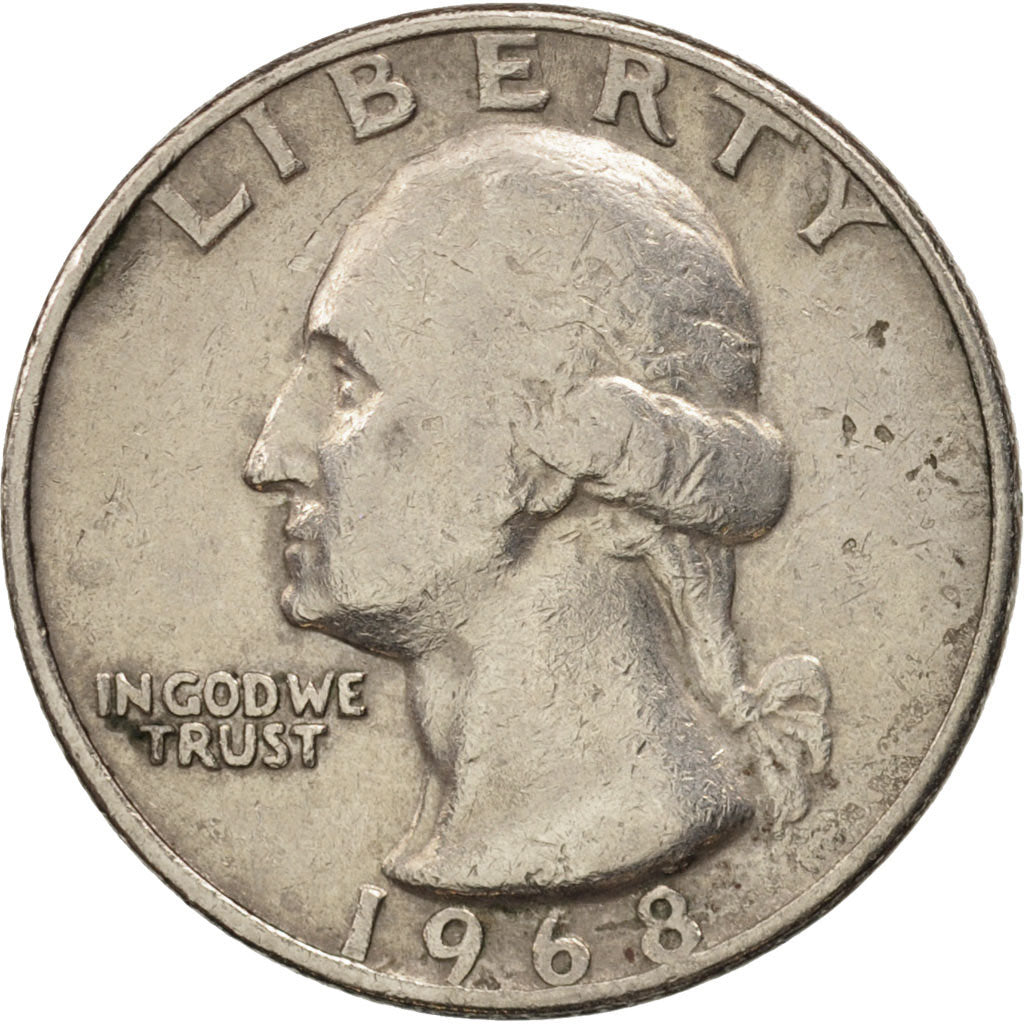 Coin, United States, Washington Quarter, Quarter, 1968, U.S. Mint, Philadelphia