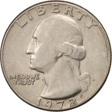Coin, United States, Washington Quarter, Quarter, 1972, U.S. Mint, Denver