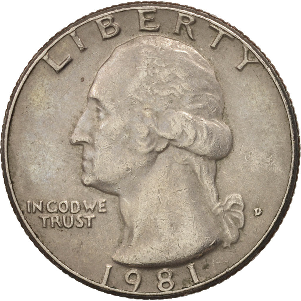 Coin, United States, Washington Quarter, Quarter, 1981, U.S. Mint, Denver