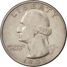 Coin, United States, Washington Quarter, Quarter, 1987, U.S. Mint, Denver