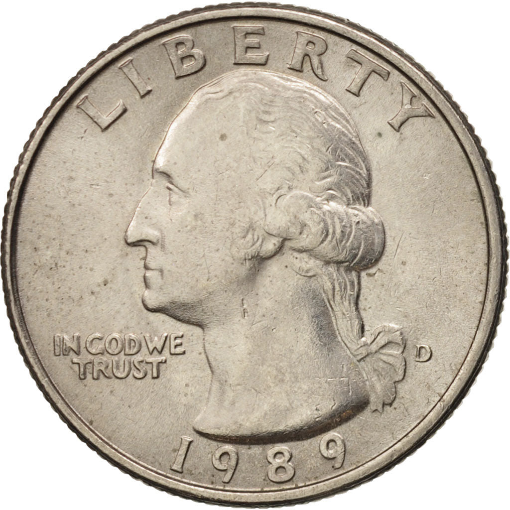 Coin, United States, Washington Quarter, Quarter, 1989, U.S. Mint, Denver