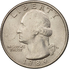 Coin, United States, Washington Quarter, Quarter, 1989, U.S. Mint, Denver