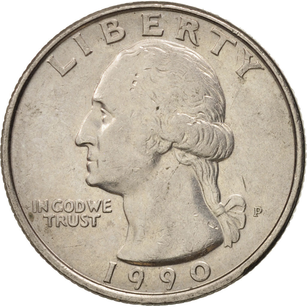 Coin, United States, Washington Quarter, Quarter, 1990, U.S. Mint, Philadelphia