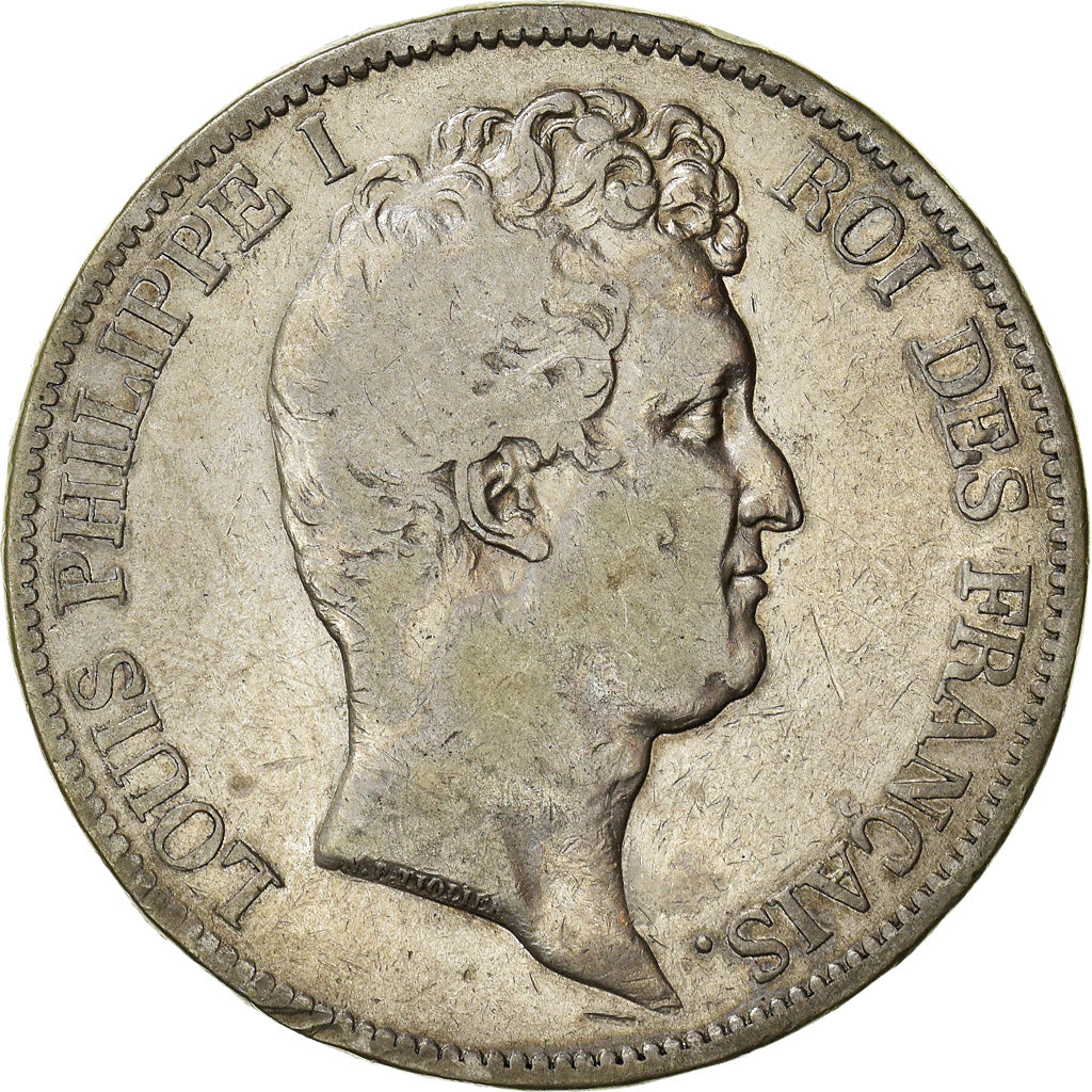 Moneta, Francia, Louis-Philippe, 5 Francs, 1830, Paris, MB, Argento